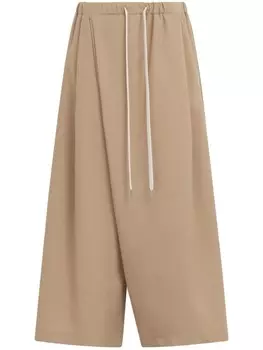 Широкие брюки с кулиской Marni, нейтральный цвет