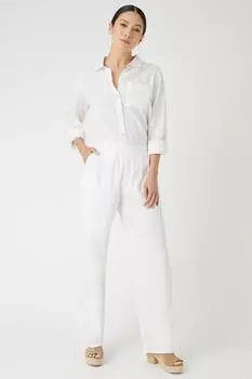 Широкие брюки с льняным эффектом Wallis, белый