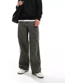 Широкие брюки с леопардовым принтом ASOS DESIGN