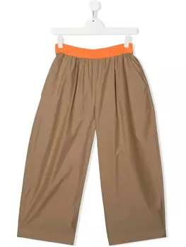 Широкие брюки с логотипом Fendi Kids, коричневый