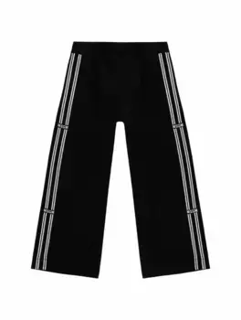 Широкие брюки с логотипом MSGM, черный