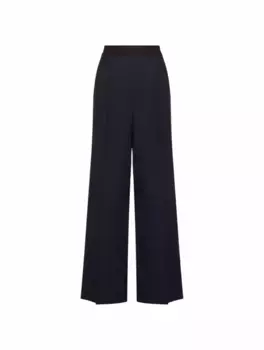 Широкие брюки с логотипом MSGM, тёмно-синий