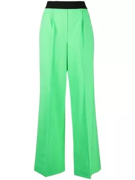 Широкие брюки с логотипом MSGM, зеленый