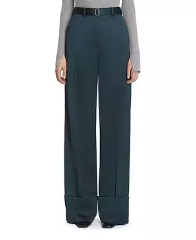 Широкие брюки с манжетами Lanvin, зеленый