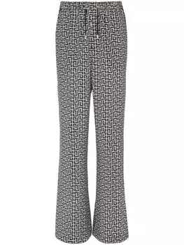 Широкие брюки с монограммой Balmain, белый