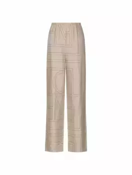 Широкие брюки с монограммой TOTEME, бежевый