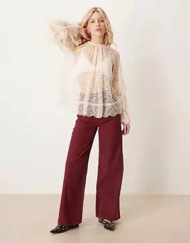 Широкие брюки с накладным карманом вельветового цвета ASOS DESIGN