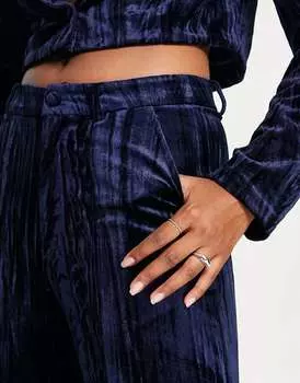 Широкие брюки с напуском Extro & Vert темно-синего сапфирового бархата