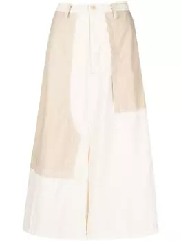 Широкие брюки с низким шаговым швом Y's, бежевый