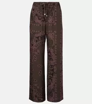 Широкие брюки с низкой посадкой Printed The Attico, Military Green