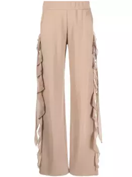 Широкие брюки с оборками BLUMARINE, нейтральный