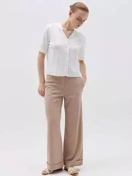 Широкие брюки с отворотами Hybrid, цвет beige