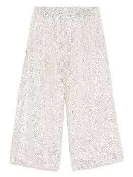 Широкие брюки с пайетками Andorine, нейтральный цвет