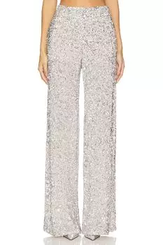 Широкие брюки с пайетками mame mr Alice + Olivia, серебряный