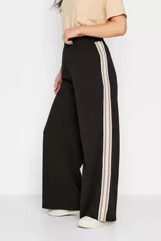 Широкие брюки с полосатым узором PixieGirl Petite, черный