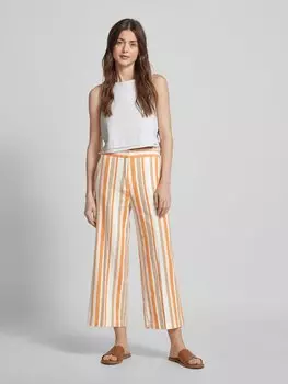 Широкие брюки с полосатым узором s.Oliver RED LABEL, оранжевый