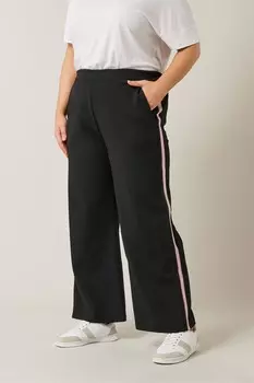 Широкие брюки с полосками по бокам Evans, черный