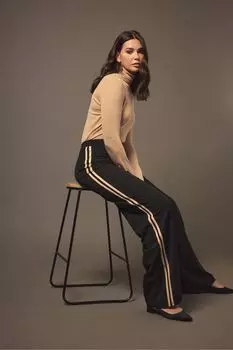 Широкие брюки с полосками по бокам Long Tall Sally, черный