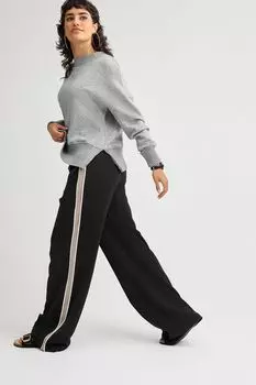 Широкие брюки с полосками по бокам Next, черный