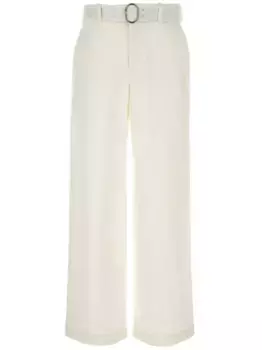 Широкие брюки с поясом JIL SANDER, белый