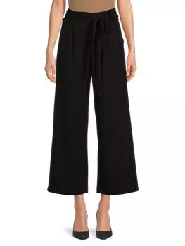 Широкие брюки с поясом Melloday, черный