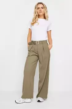 Широкие брюки с поясом Pixiegirl Petite, коричневый