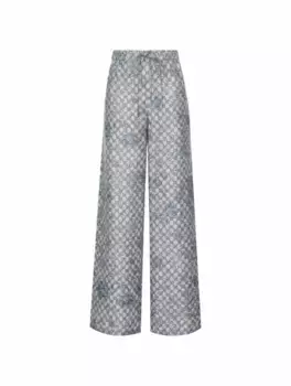 Широкие брюки с принтом Gucci, синий