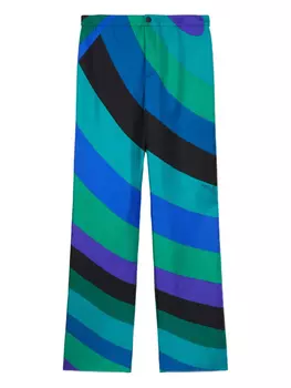 Широкие брюки с принтом Iride от PUCCI, синий