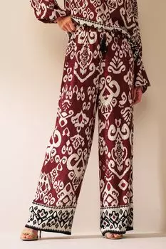 Широкие брюки с принтом Next, коричневый