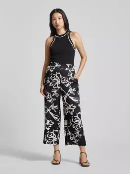 Широкие брюки с принтом по всей поверхности s.Oliver BLACK LABEL, черный