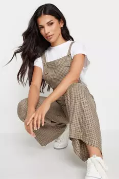 Широкие брюки с принтом в клетку Pixiegirl Petite, коричневый