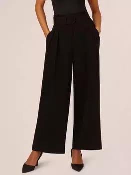 Широкие брюки с тканым поясом Adrianna Papell, черный