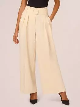 Широкие брюки с тканым поясом Adrianna Papell, кремовый