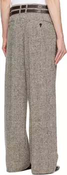 Широкие брюки с тремя поясами черного и белого цвета International Gallery BEAMS