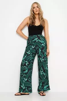 Широкие брюки с тропическим принтом Long Tall Sally, черный
