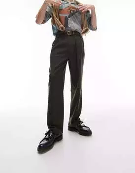 Широкие брюки с утепленной ручкой Topman цвета хаки