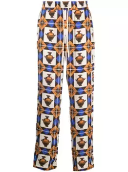 Широкие брюки с узором Drle De Monsieur, коричневый