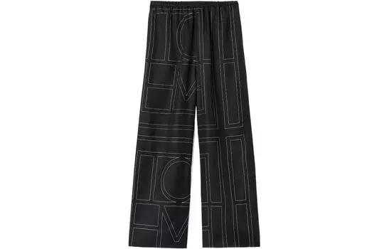 Широкие брюки с узором из монограммы Totme TOTEME, черный