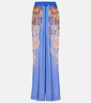 Широкие брюки с узором пейсли Etro, Stampa F. Do Azzurro