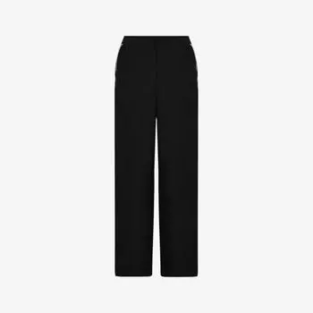 Широкие брюки с высокой посадкой и контрастной отделкой из тканого материала Ro&Zo, черный