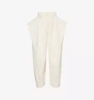 Широкие брюки с высокой посадкой из тканой смеси с расклешенными вставками Issey Miyake, белый