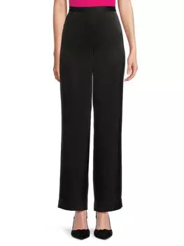 Широкие брюки с высокой посадкой St. John, черный