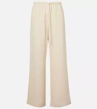 Широкие брюки с высокой посадкой Toteme, экрю