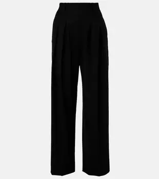 Широкие брюки с высокой посадкой Victoria Beckham, черный