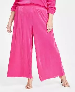 Широкие брюки с высокой талией больших размеров Bar III, розовый