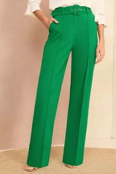 Широкие брюки с высокой талией Love & Roses, зеленый