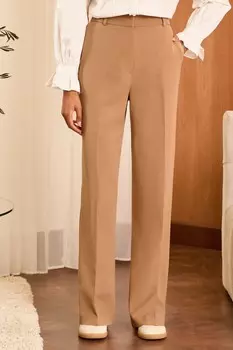 Широкие брюки с высокой талией Love & Roses, коричневый