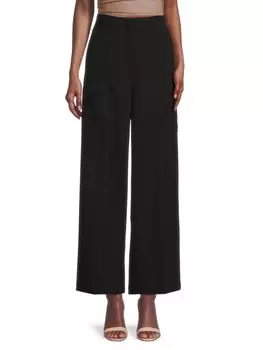 Широкие брюки с высокой талией Saks Fifth Avenue, черный