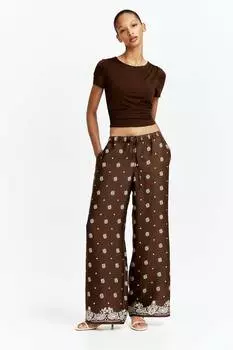 Широкие брюки с завязками H&M, мультиколор