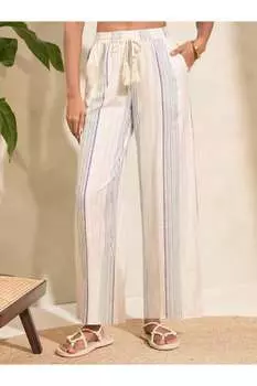 Широкие брюки с завязками спереди Love & Roses, синий